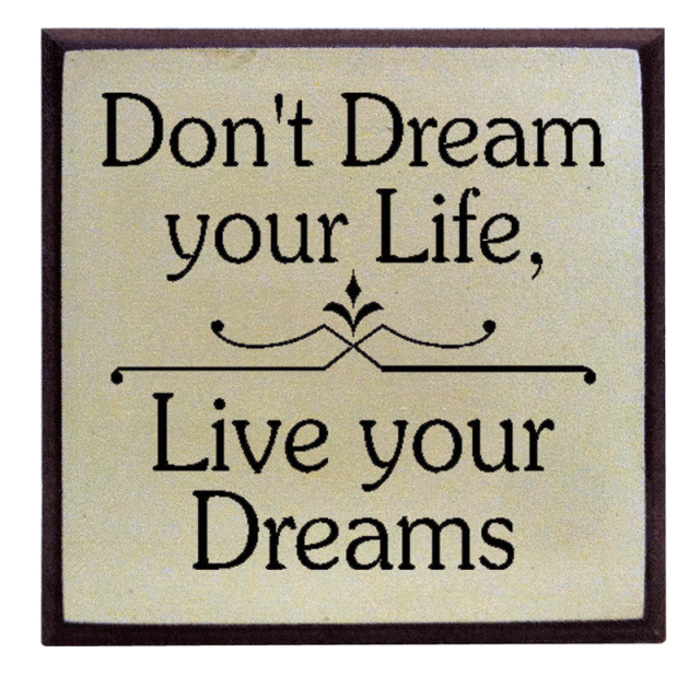 "Don't Dream your life, Live your Dreams"